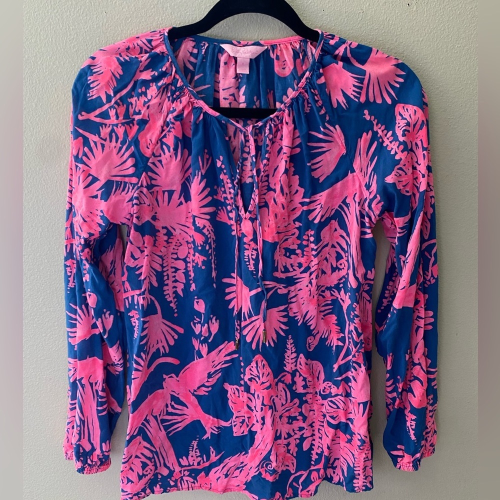Lilly Pulitzer Pink and Blue Blouse